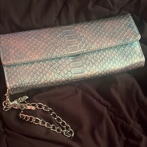 Elegant Silver Clutch with Chain